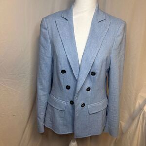 7th Avenue Design Studio New York & Co Baby Blue Blazer Jacket Womens Designer